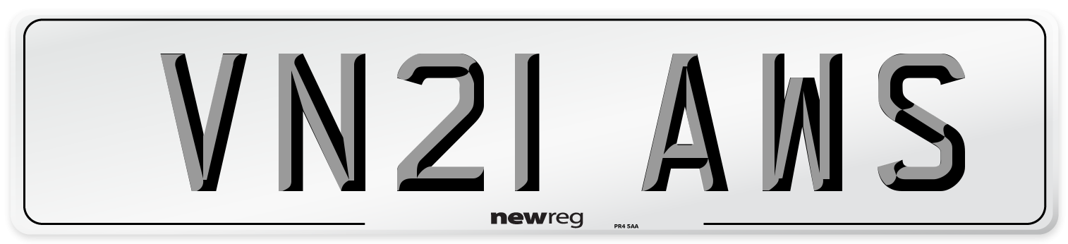 VN21 AWS Number Plate from New Reg